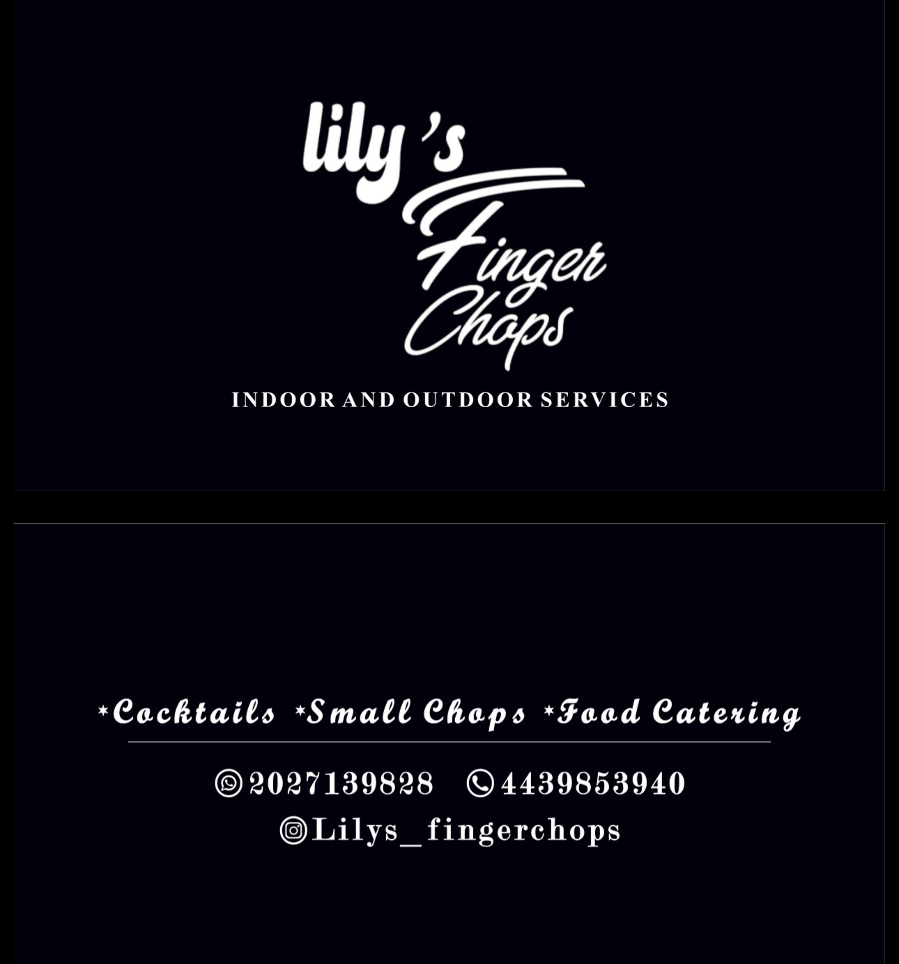Lily's Finger Chops sponsor flyer